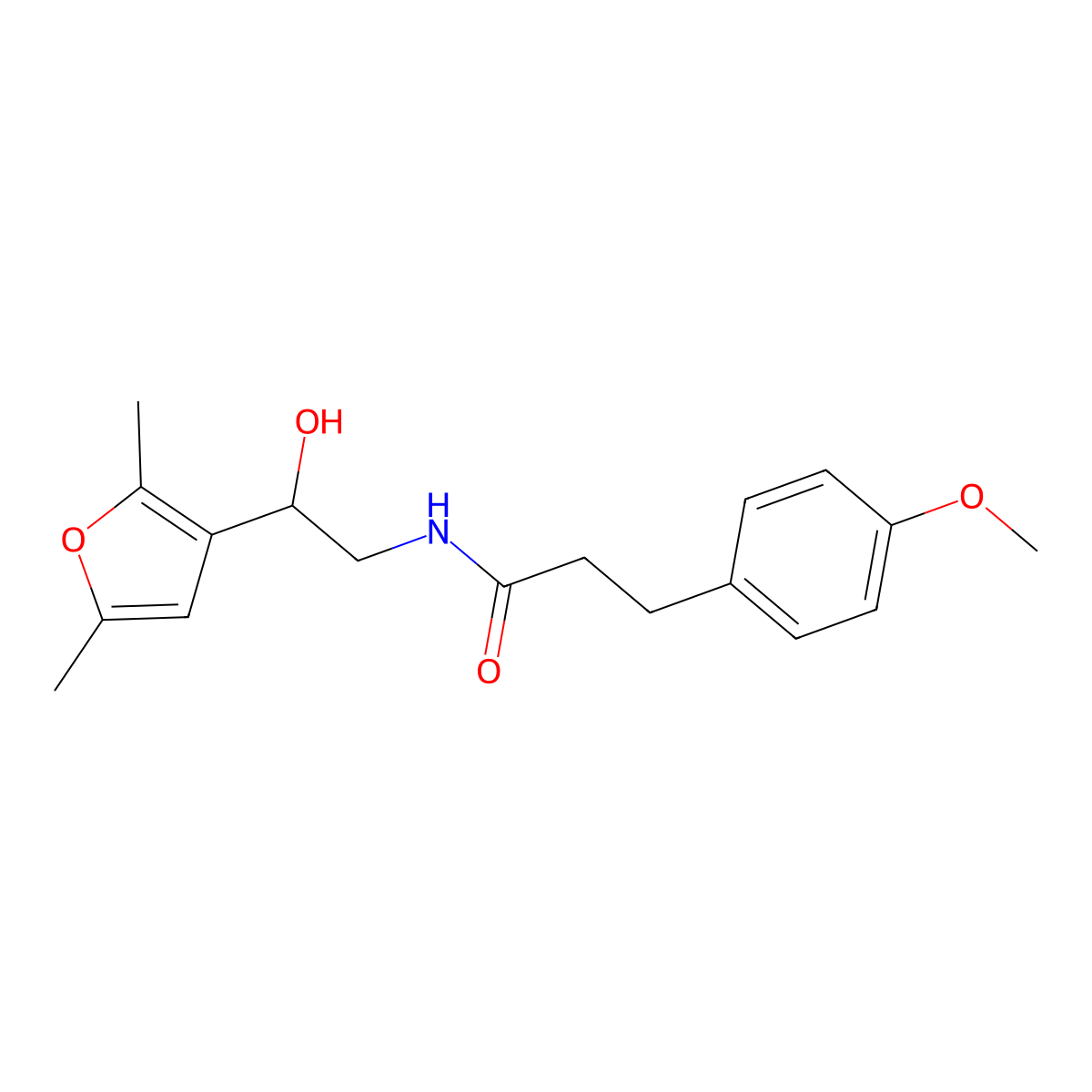 N-[2-(2,5-dimethylfuran-3-yl)-2-hydroxyethyl]-3-(4-methoxyphenyl)propanamide molecular structure, CAS 2309344-82-7