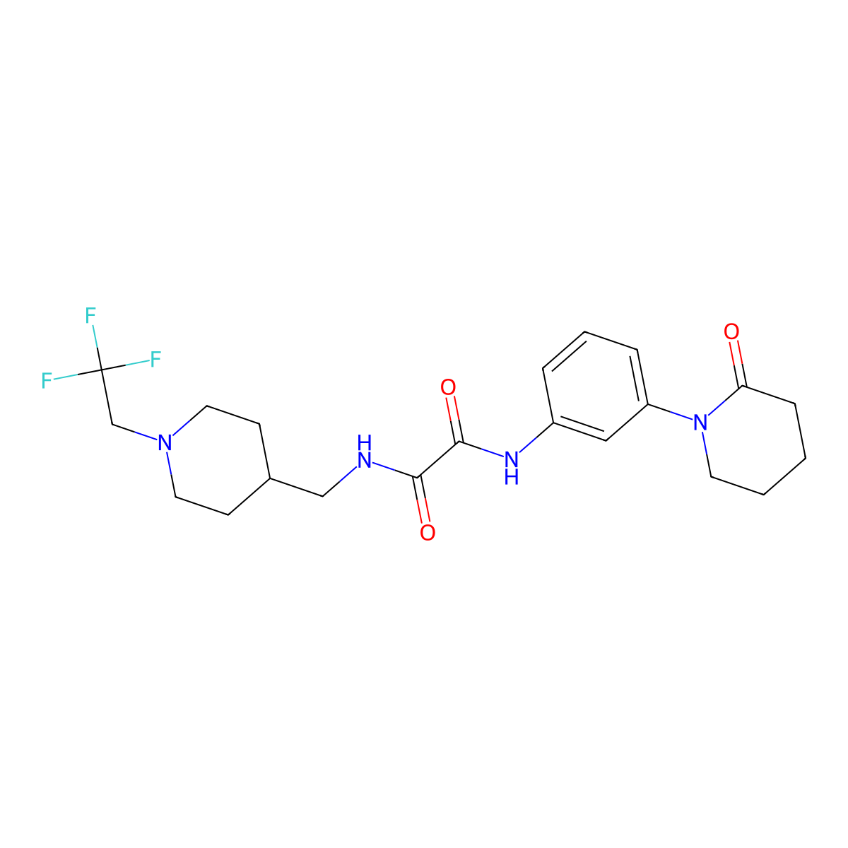 N-[3-(2-oxopiperidin-1-yl)phenyl]-N'-{[1-(2,2,2-trifluoroethyl)piperidin-4-yl]methyl}ethanediamide molecular structure, CAS 2309344-86-1