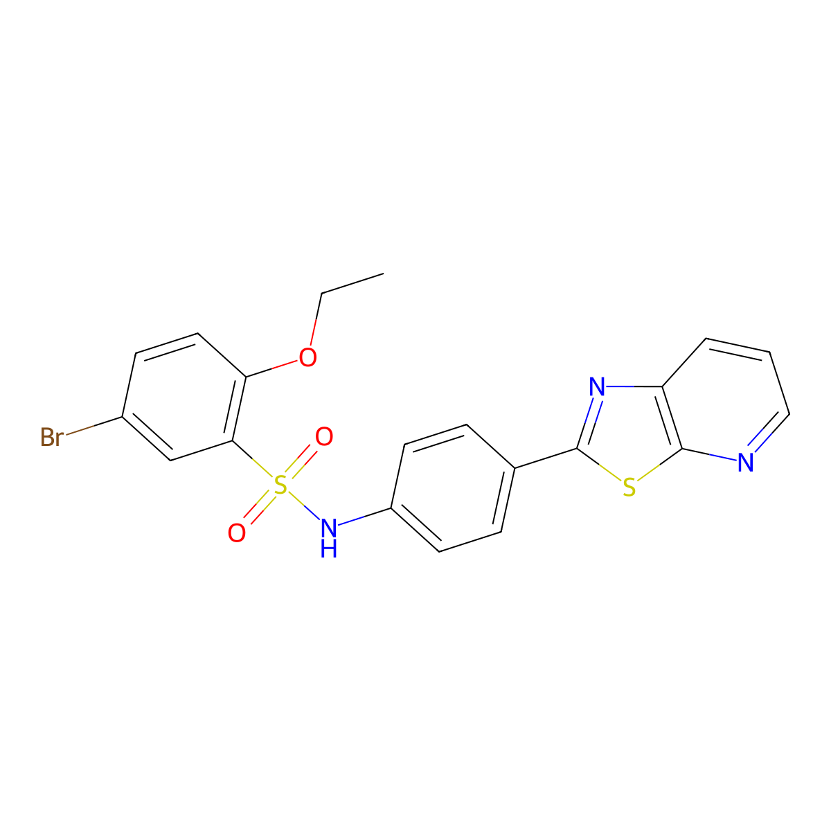 5-bromo-2-ethoxy-N-(4-(thiazolo[5,4-b]pyridin-2-yl)phenyl)benzenesulfonamide molecular structure, CAS 2309345-08-0