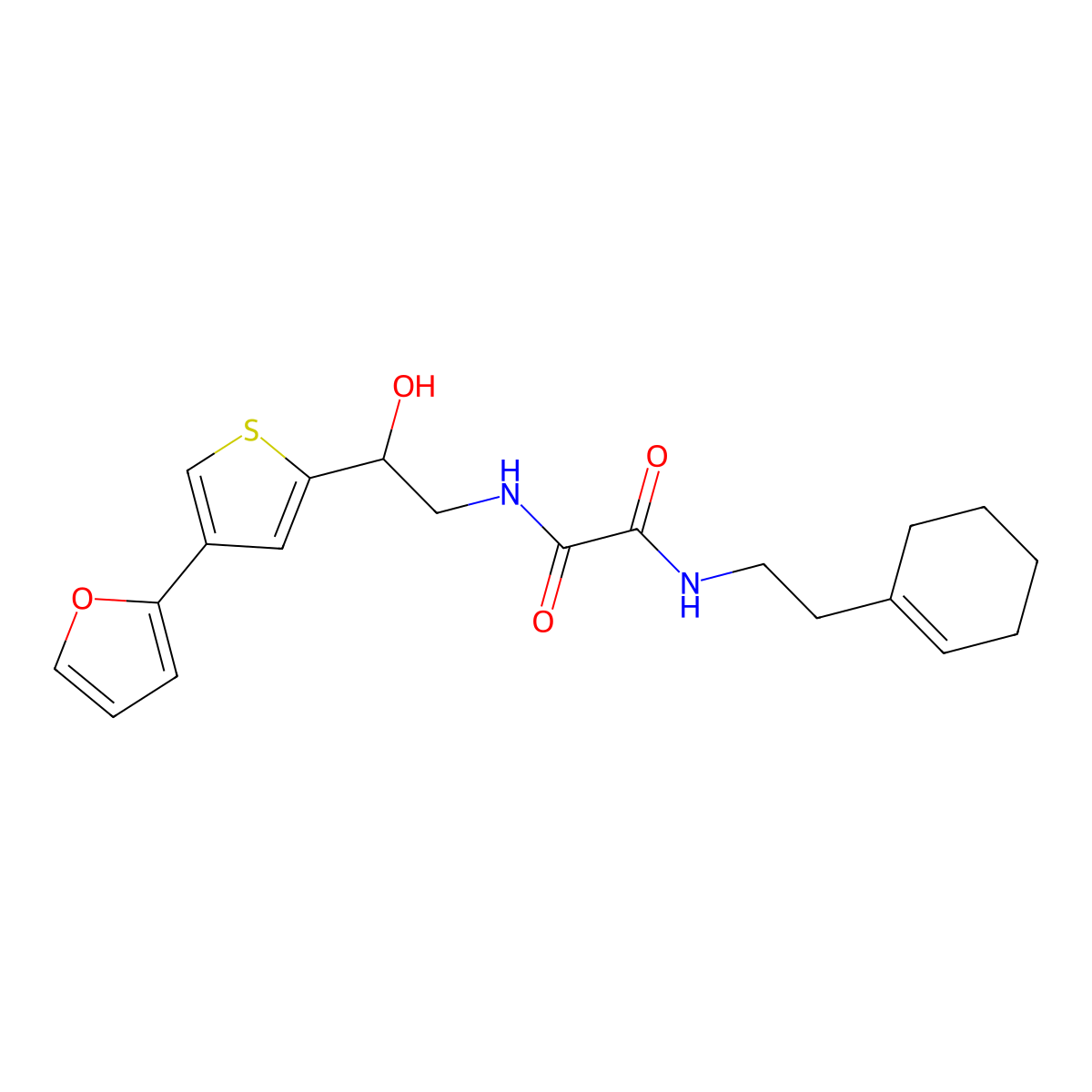 N'-[2-(cyclohex-1-en-1-yl)ethyl]-N-{2-[4-(furan-2-yl)thiophen-2-yl]-2-hydroxyethyl}ethanediamide molecular structure, CAS 2309345-30-8
