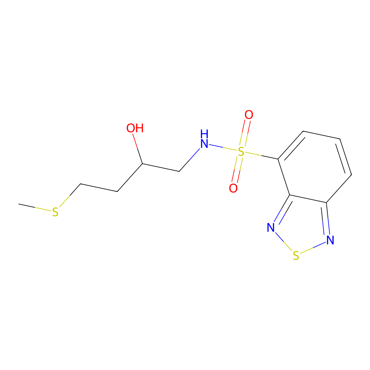 N-[2-hydroxy-4-(methylsulfanyl)butyl]-2,1,3-benzothiadiazole-4-sulfonamide molecular structure, CAS 2309345-48-8