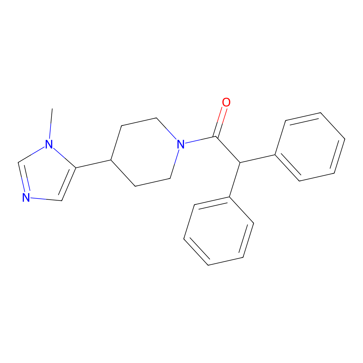 1-[4-(1-methyl-1H-imidazol-5-yl)piperidin-1-yl]-2,2-diphenylethan-1-one molecular structure, CAS 2309345-60-4