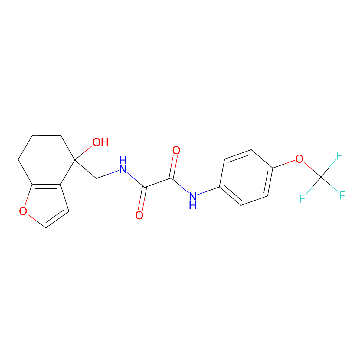 N1-((4-hydroxy-4,5,6,7-tetrahydrobenzofuran-4-yl)methyl)-N2-(4-(trifluoromethoxy)phenyl)oxalamide molecular structure, CAS 2309345-73-9