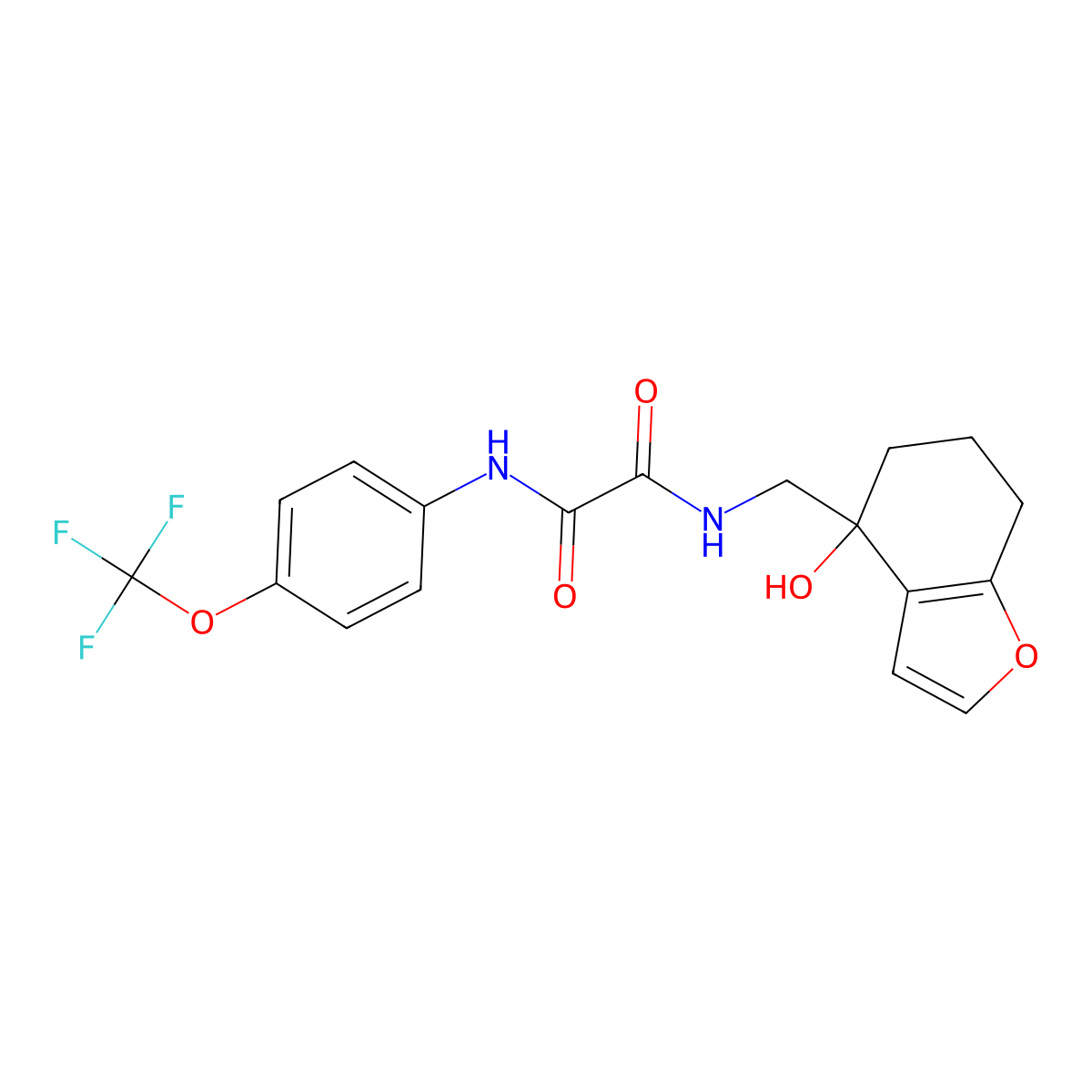 N1-((4-hydroxy-4,5,6,7-tetrahydrobenzofuran-4-yl)methyl)-N2-(4-(trifluoromethoxy)phenyl)oxalamide molecular structure, CAS 2309345-73-9