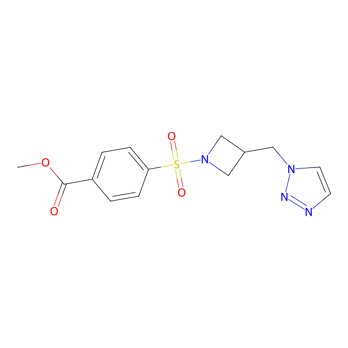 methyl 4-({3-[(1H-1,2,3-triazol-1-yl)methyl]azetidin-1-yl}sulfonyl)benzoate molecular structure, CAS 2309345-80-8
