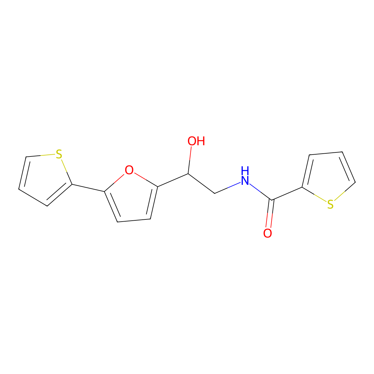 N-{2-hydroxy-2-[5-(thiophen-2-yl)furan-2-yl]ethyl}thiophene-2-carboxamide molecular structure, CAS 2309346-46-9