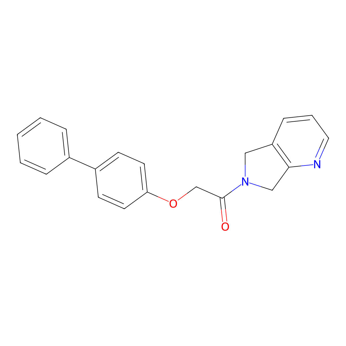 2-([1,1'-biphenyl]-4-yloxy)-1-(5H-pyrrolo[3,4-b]pyridin-6(7H)-yl)ethanone molecular structure, CAS 2309346-49-2