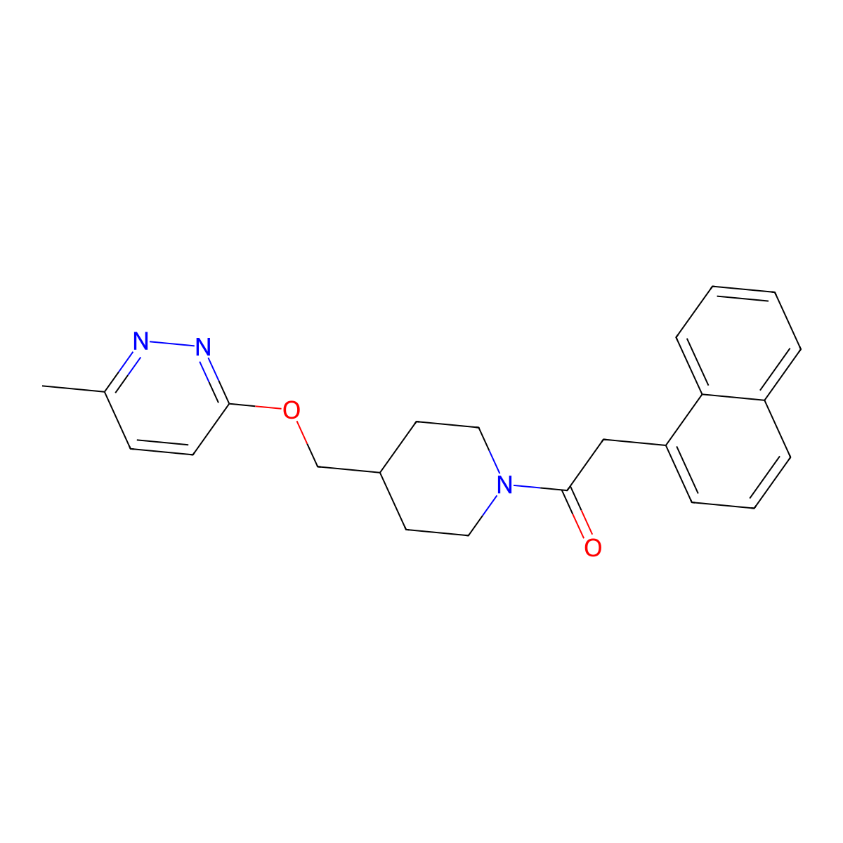 1-(4-{[(6-Methylpyridazin-3-yl)oxy]methyl}piperidin-1-yl)-2-(naphthalen-1-yl)ethan-1-one molecular structure, CAS 2309347-04-2