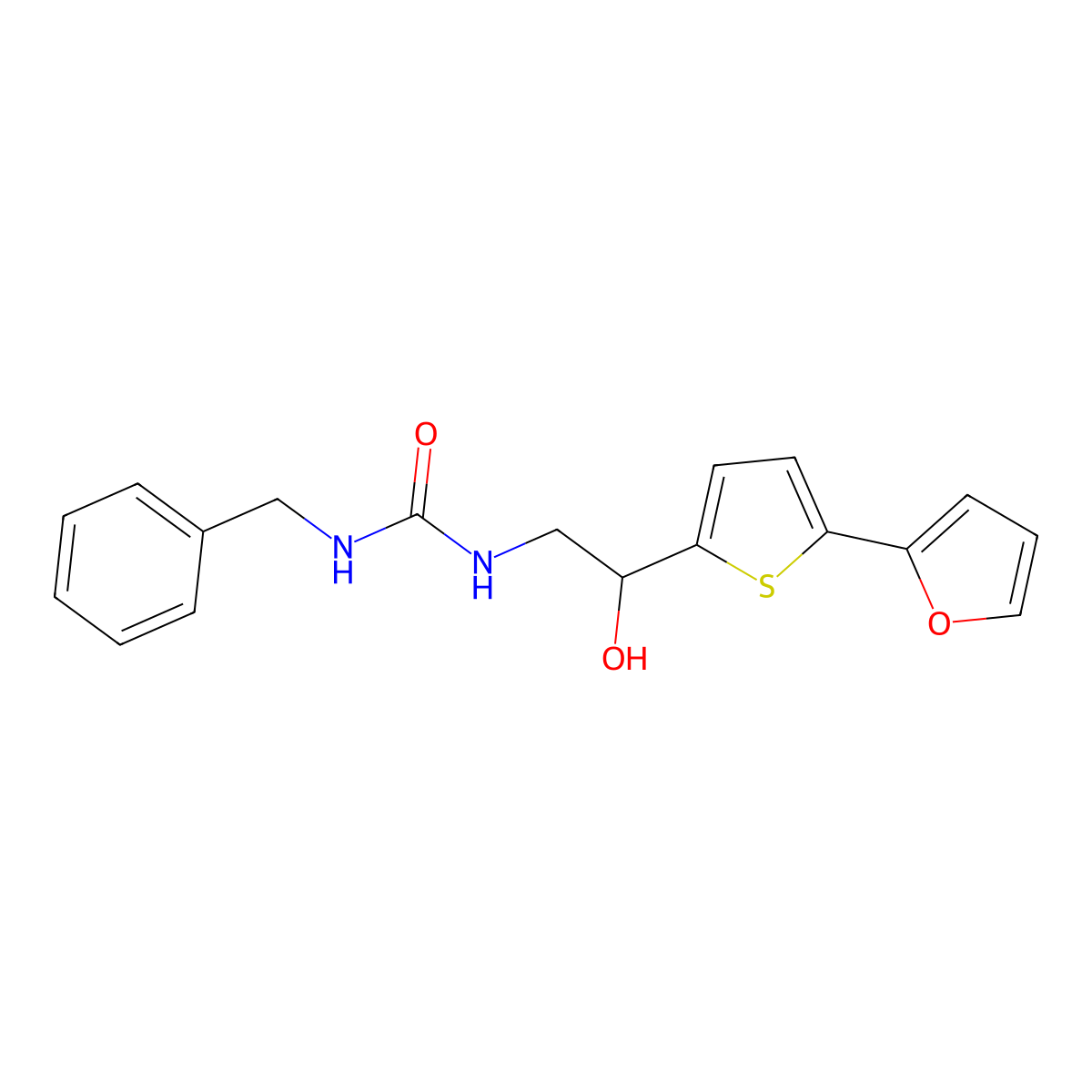 1-Benzyl-3-{2-[5-(furan-2-yl)thiophen-2-yl]-2-hydroxyethyl}urea molecular structure, CAS 2309347-86-0
