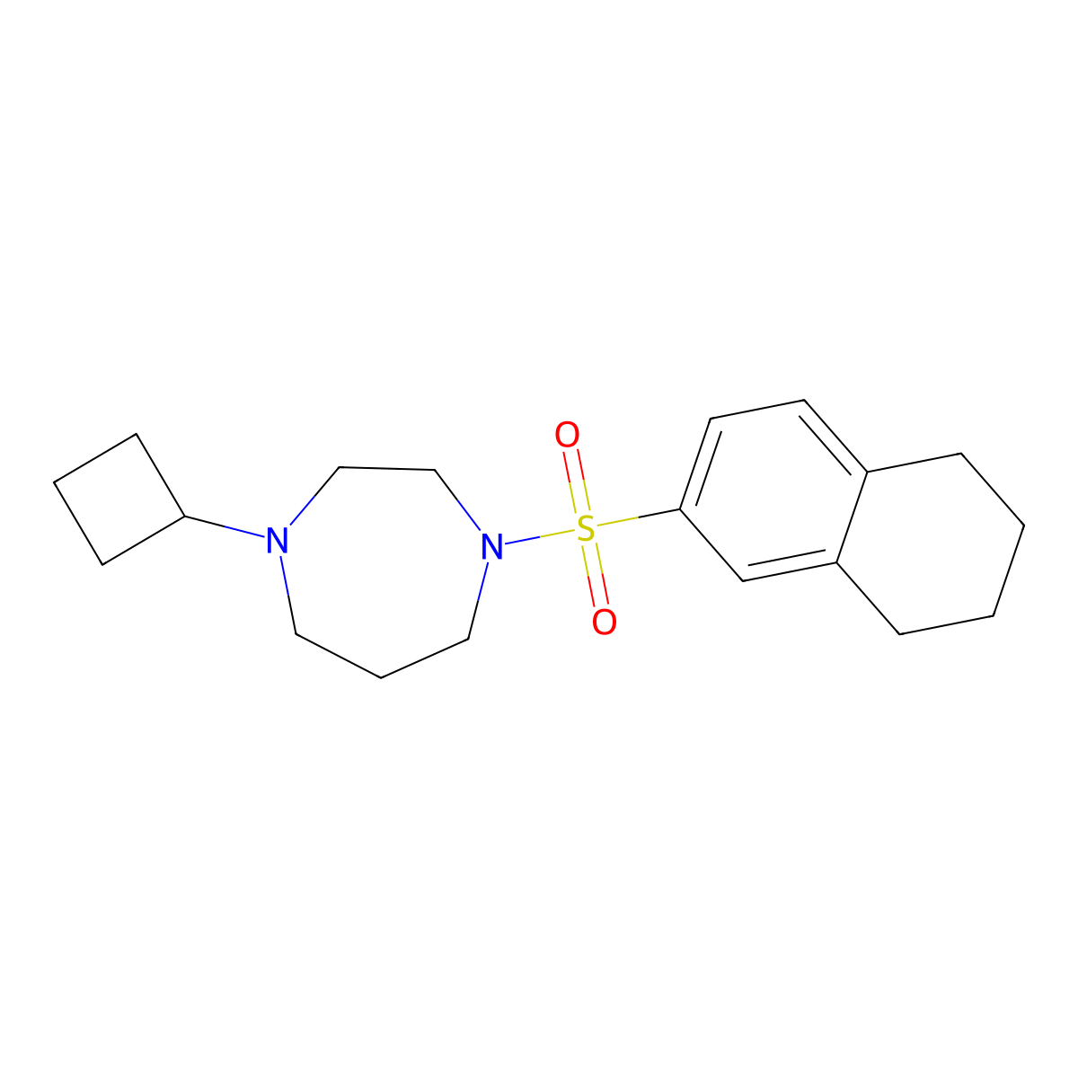 1-Cyclobutyl-4-((5,6,7,8-tetrahydronaphthalen-2-yl)sulfonyl)-1,4-diazepane molecular structure, CAS 2309348-30-7