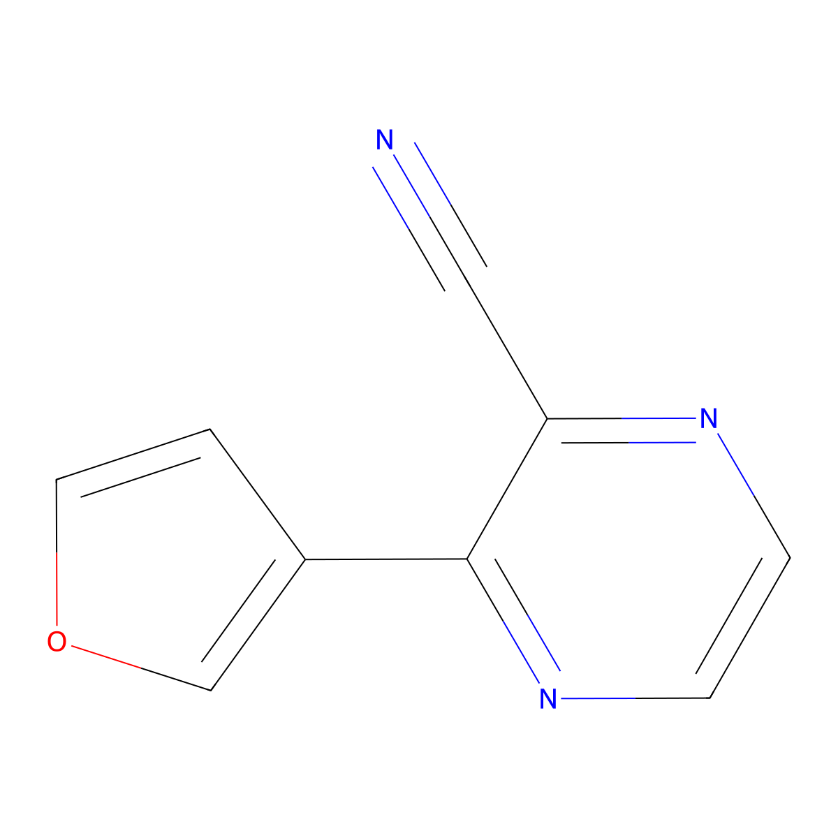 3-(Furan-3-yl)pyrazine-2-carbonitrile molecular structure, CAS 2309348-43-2