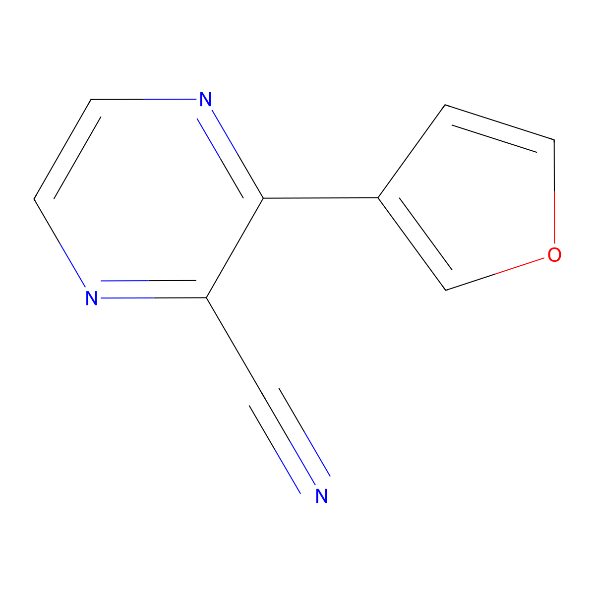 3-(Furan-3-yl)pyrazine-2-carbonitrile molecular structure, CAS 2309348-43-2