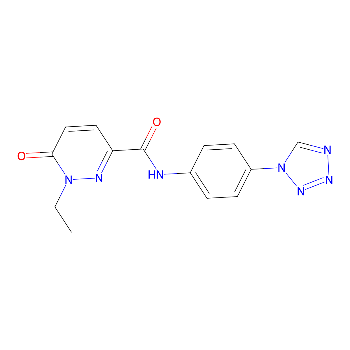 N-(4-(1H-tetrazol-1-yl)phenyl)-1-ethyl-6-oxo-1,6-dihydropyridazine-3-carboxamide molecular structure, CAS 2309349-49-1