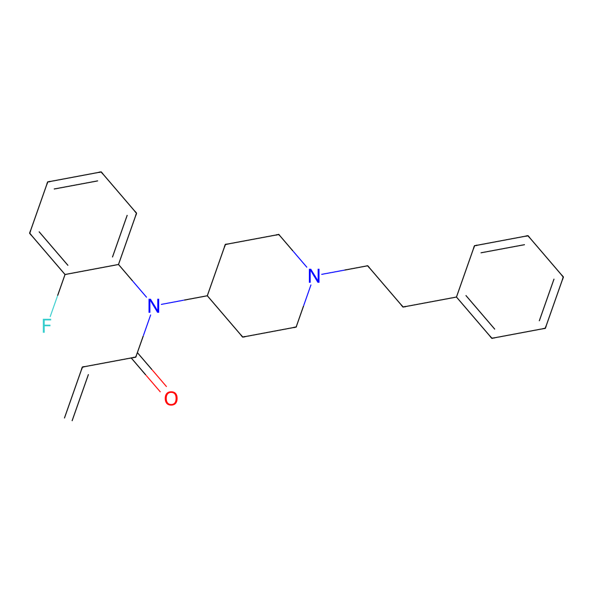 Ortho-fluoro acrylfentanyl molecular structure, CAS 2309383-09-1