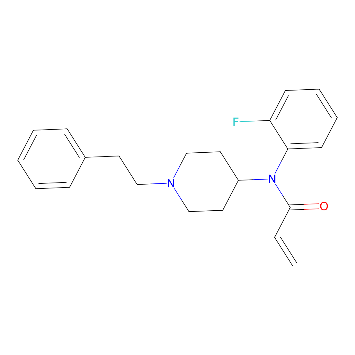 Ortho-fluoro acrylfentanyl molecular structure, CAS 2309383-09-1