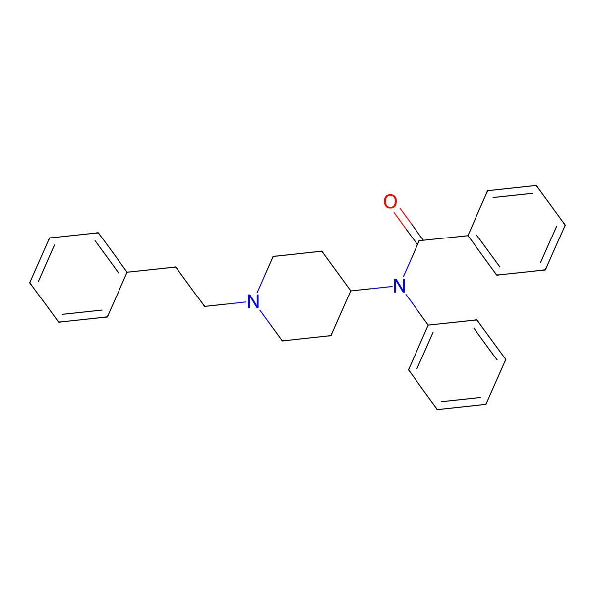 Benzoylfentanyl molecular structure, CAS 2309383-15-9