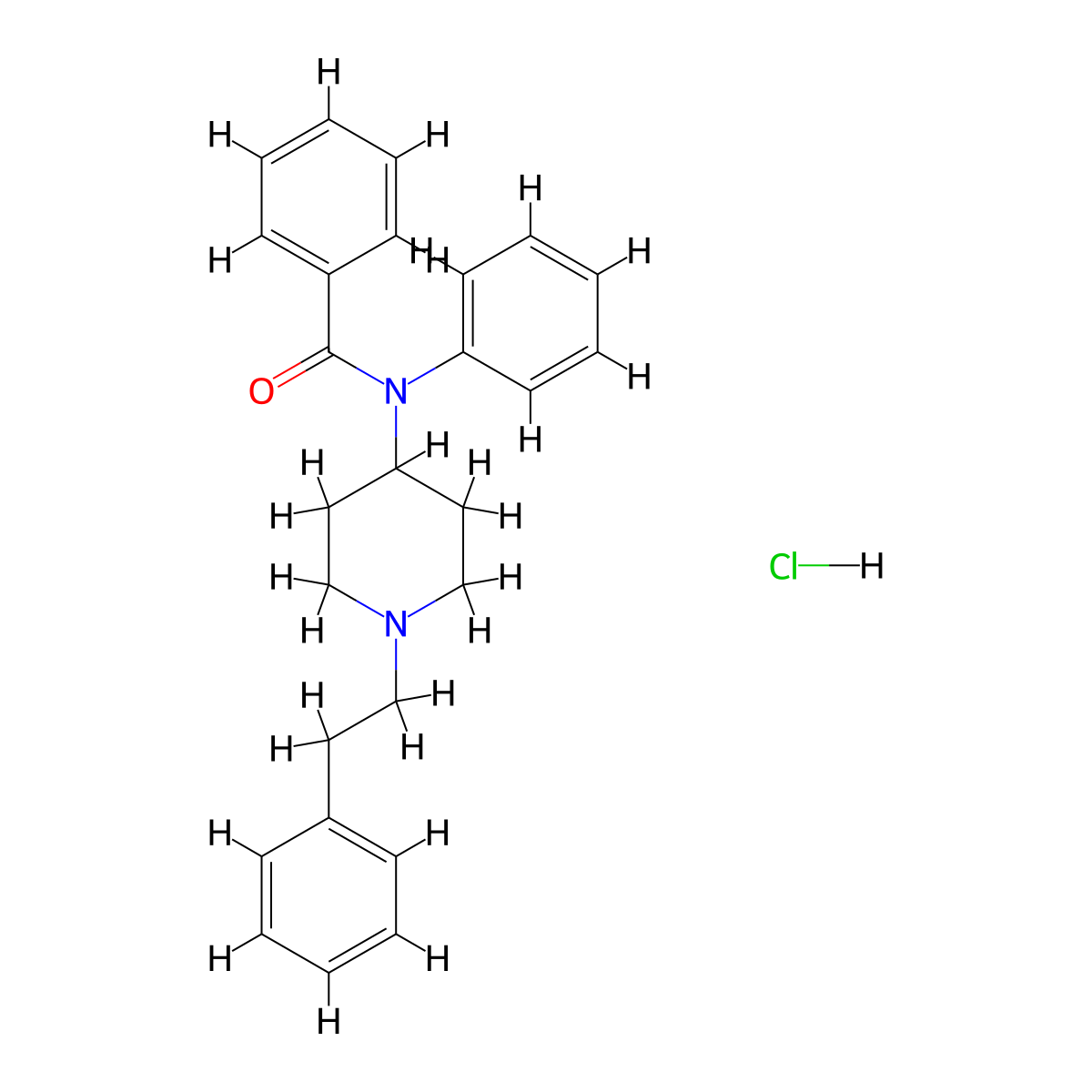 Phenylfentanyl hydrochloride molecular structure, CAS 2309383-16-0