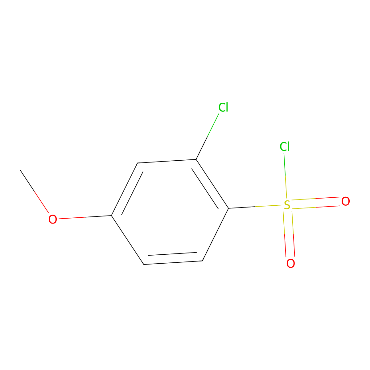 2-Chloro-4-methoxybenzene-1-sulfonyl chloride molecular structure, CAS 23094-94-2