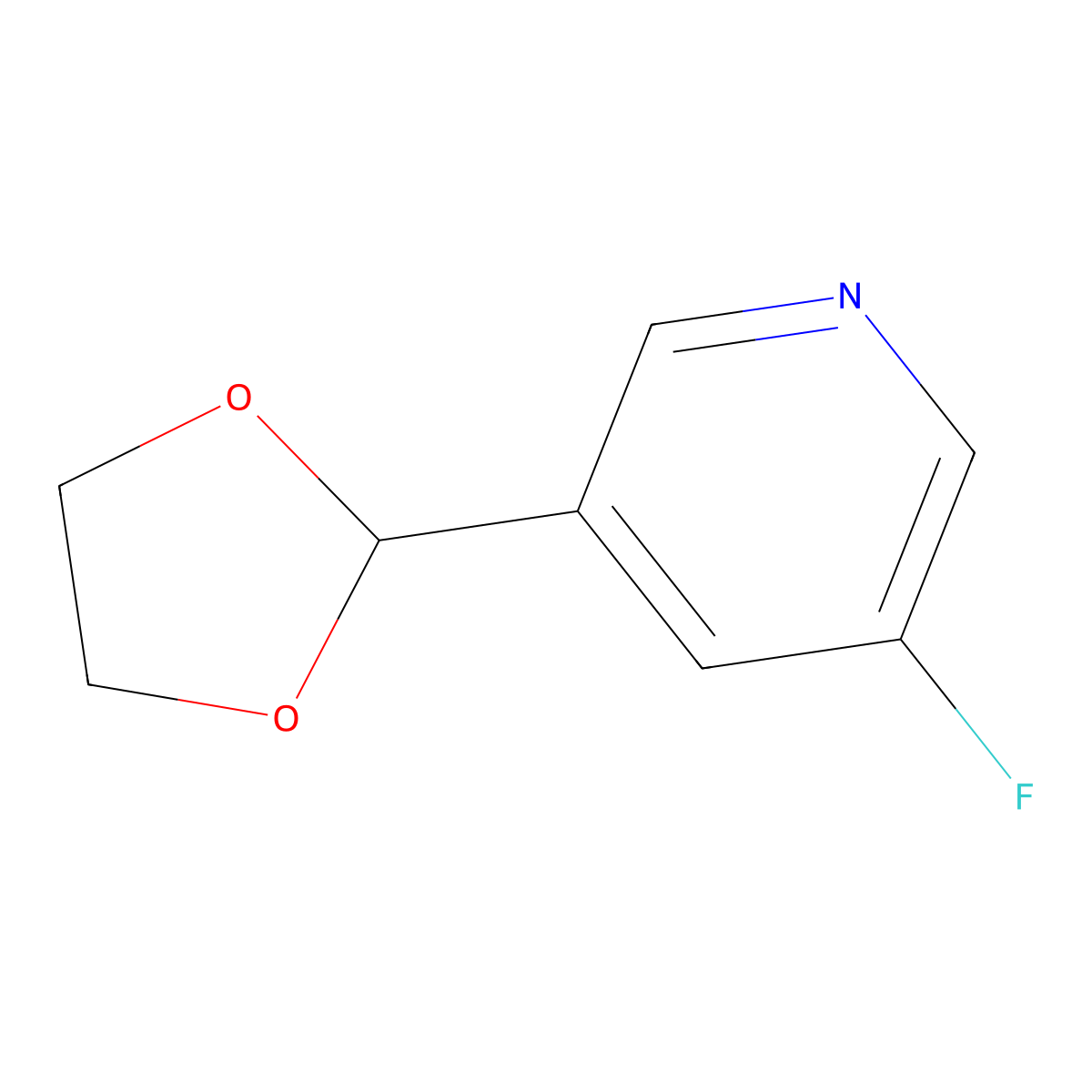 3-(1,3-Dioxolan-2-yl)-5-fluoropyridine molecular structure, CAS 2309400-20-0