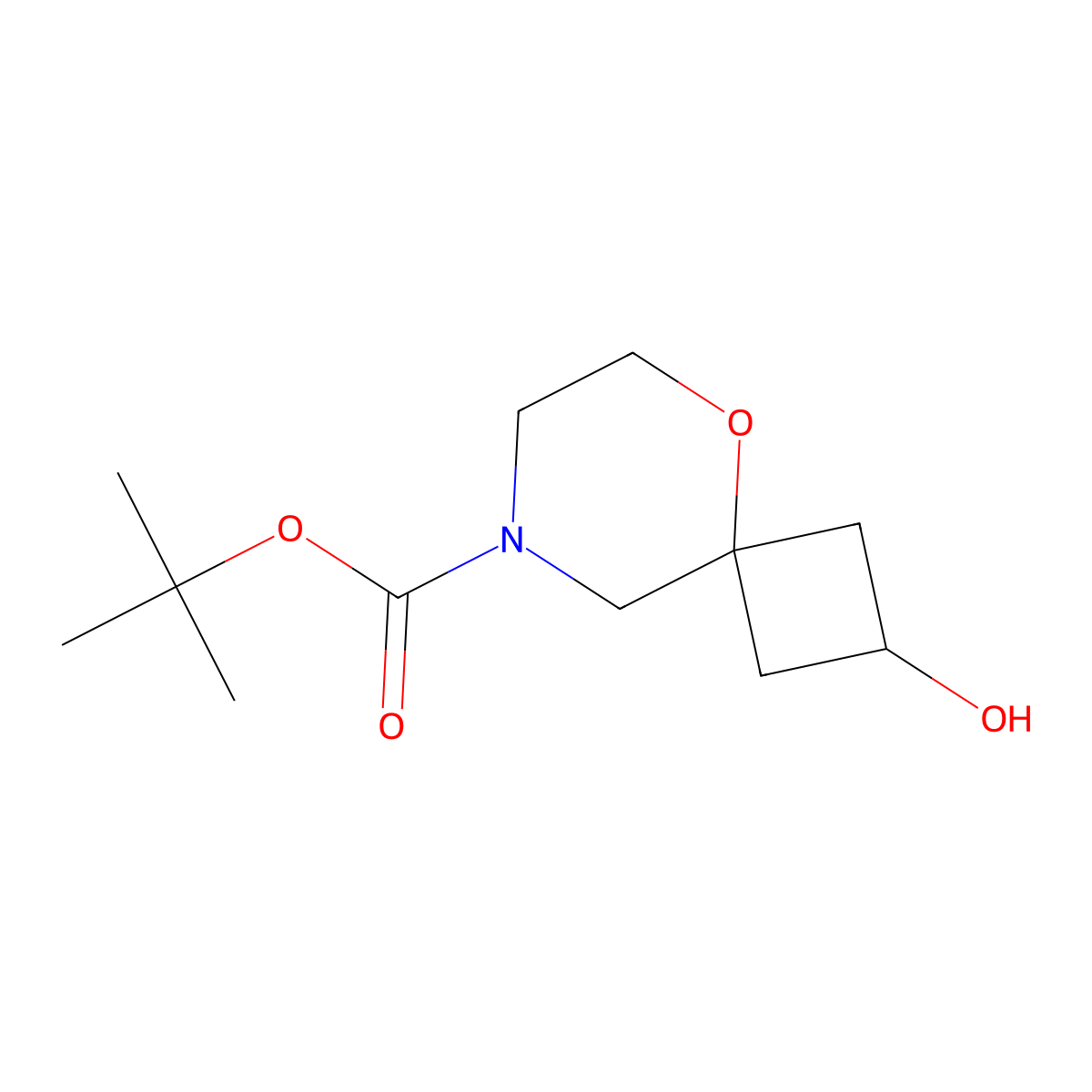 tert-Butyl 2-hydroxy-5-oxa-8-azaspiro[3.5]nonane-8-carboxylate molecular structure, CAS 2309427-24-3