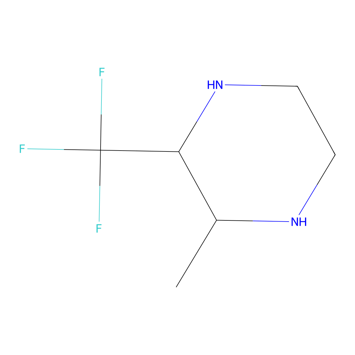 rac-(2R,3R)-2-methyl-3-(trifluoromethyl)piperazine molecular structure, CAS 2309431-25-0