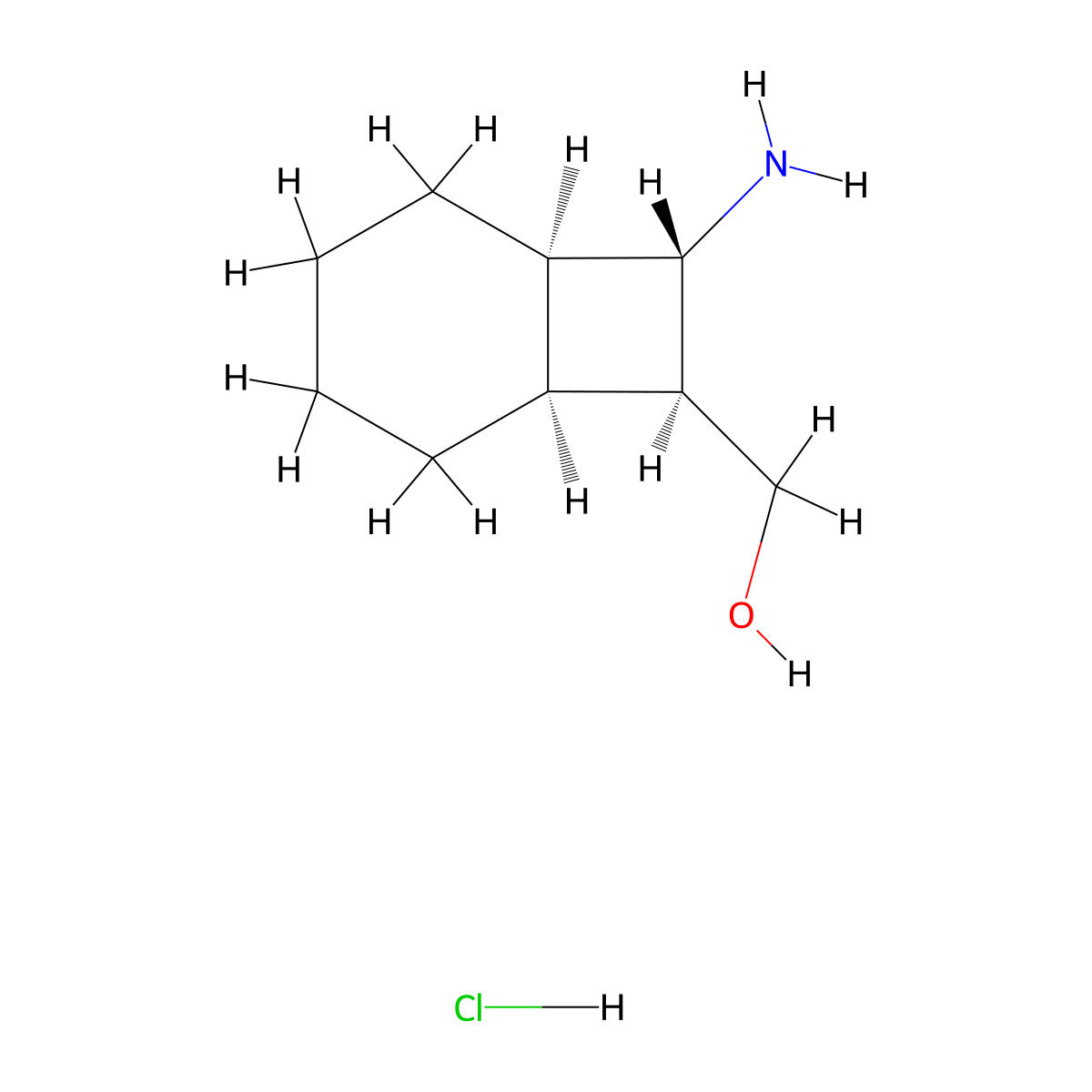 rac-[(1R,6S,7S,8S)-8-aminobicyclo[4.2.0]octan-7-yl]methanolhydrochloride molecular structure, CAS 2309431-28-3
