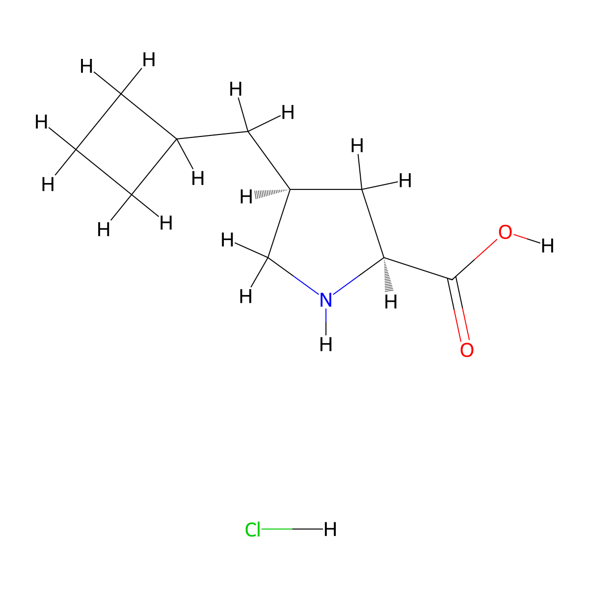 (2S,4S)-4-(Cyclobutylmethyl)pyrrolidine-2-carboxylic acid;hydrochloride molecular structure, CAS 2309431-35-2