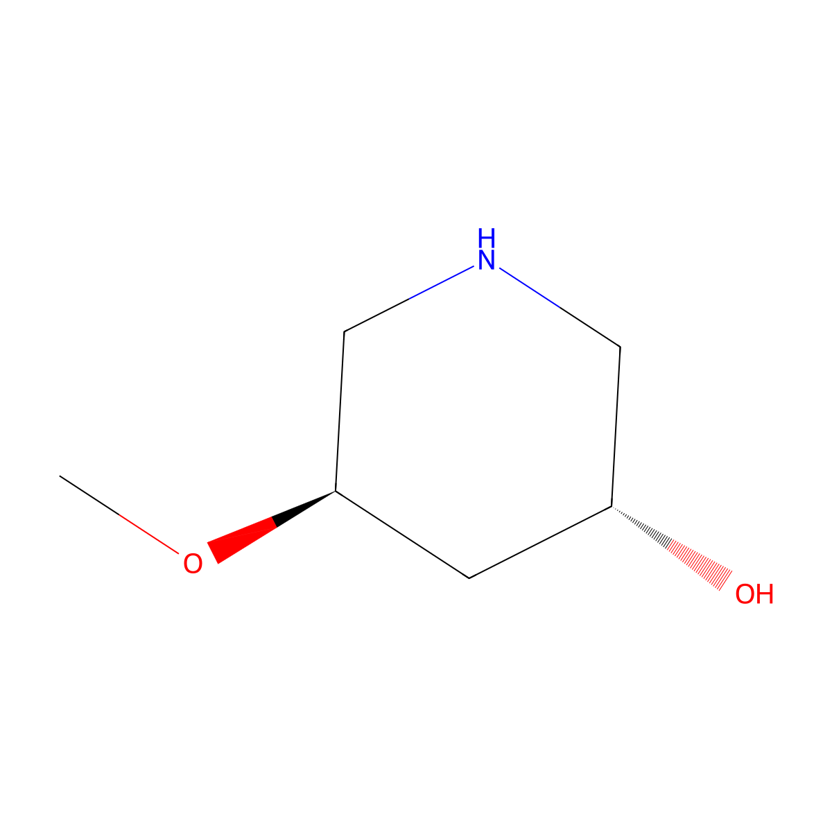 (3R,5R)-5-methoxypiperidin-3-ol molecular structure, CAS 2309431-36-3