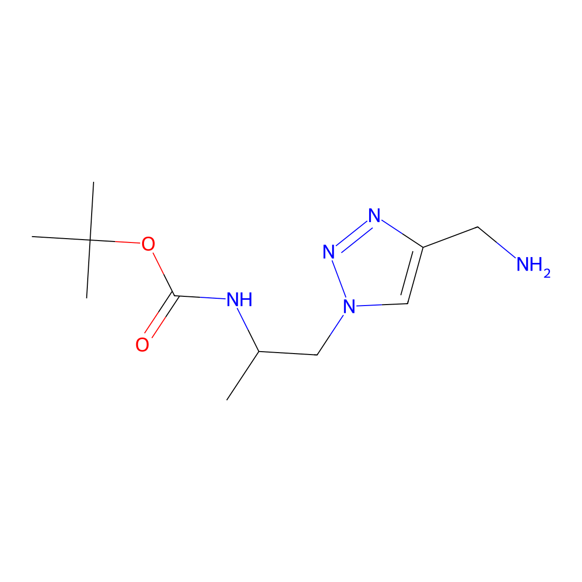 tert-butyl N-[(2S)-1-[4-(aminomethyl)-1H-1,2,3-triazol-1-yl]propan-2-yl]carbamate molecular structure, CAS 2309431-38-5