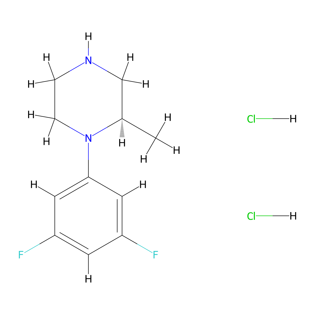 (2R)-1-(3,5-difluorophenyl)-2-methylpiperazine dihydrochloride molecular structure, CAS 2309431-52-3