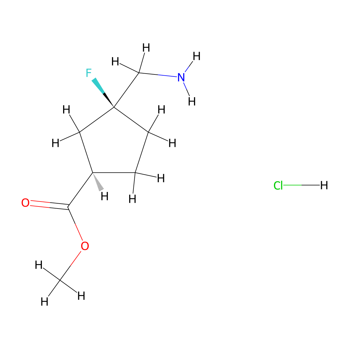 rac-methyl(1R,3S)-3-(aminomethyl)-3-fluorocyclopentane-1-carboxylatehydrochloride molecular structure, CAS 2309431-56-7