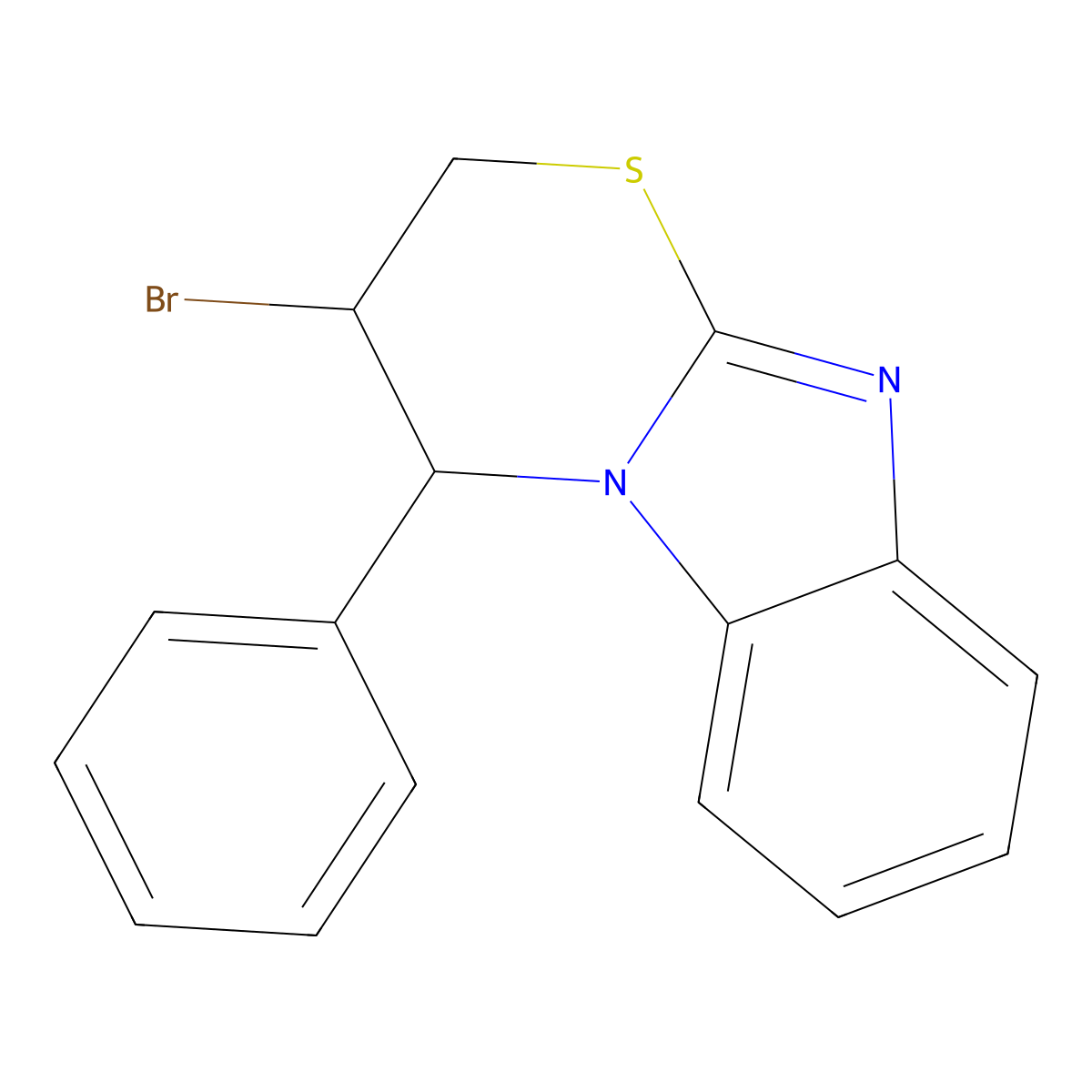 (3S,4S)-3-bromo-4-phenyl-3,4-dihydro-2H-[1,3]thiazino[3,2-a]benzimidazole molecular structure, CAS 2309431-63-6