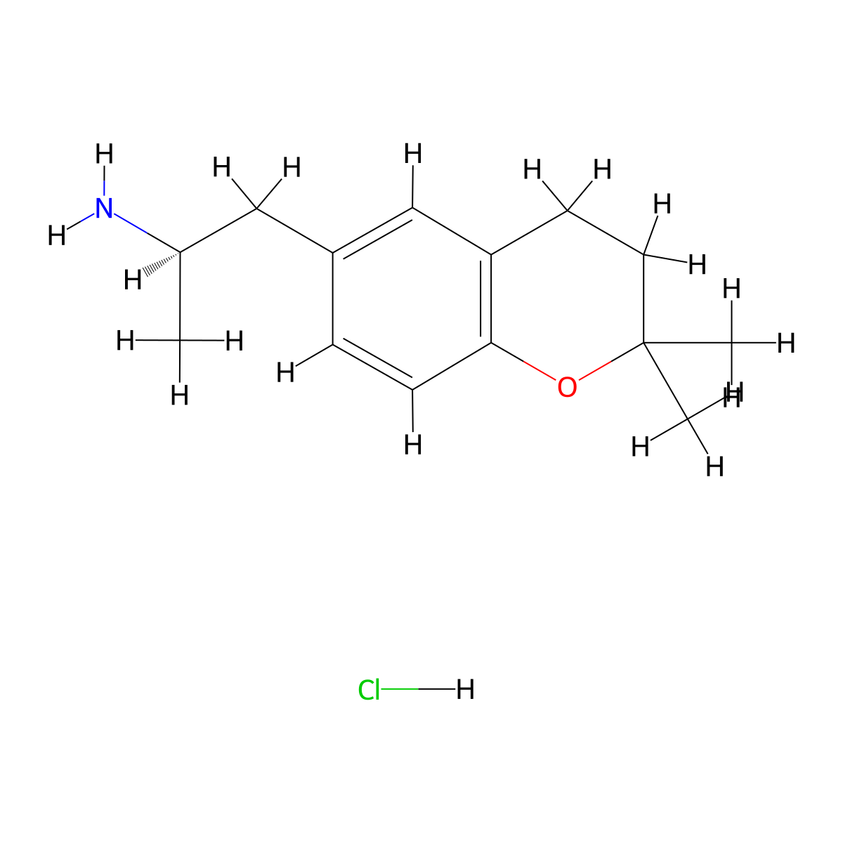(2R)-1-(2,2-dimethyl-3,4-dihydro-2H-1-benzopyran-6-yl)propan-2-amine hydrochloride molecular structure, CAS 2309431-68-1