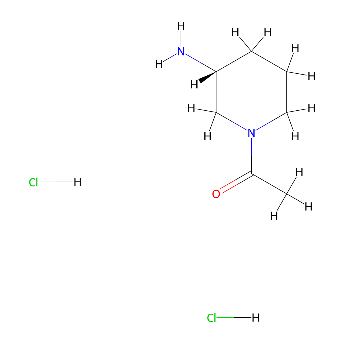 (R)-1-(3-Aminopiperidin-1-yl)ethanone dihydrochloride molecular structure, CAS 2309431-75-0
