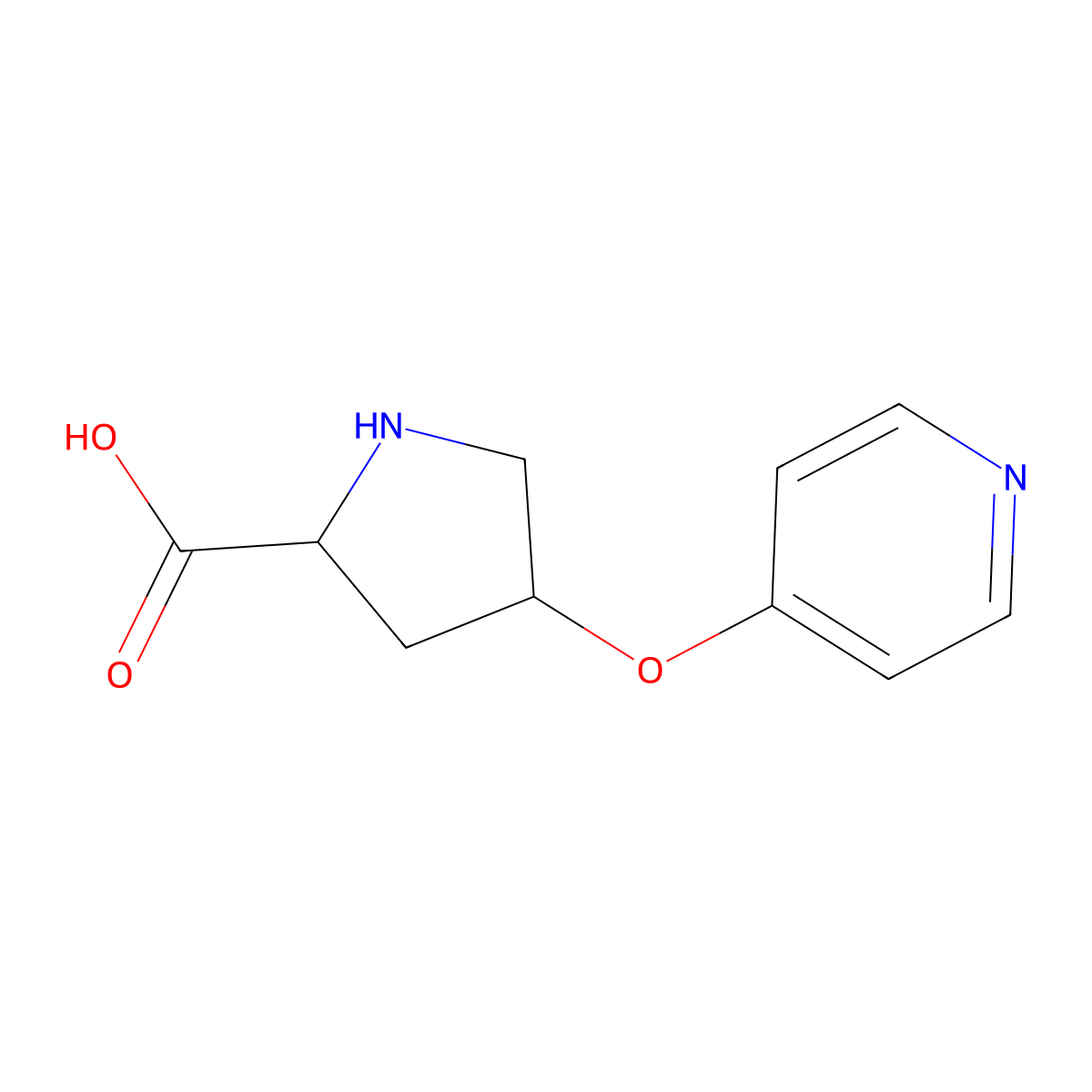(2S,4S)-4-(pyridin-4-yloxy)pyrrolidine-2-carboxylic acid molecular structure, CAS 2309431-81-8
