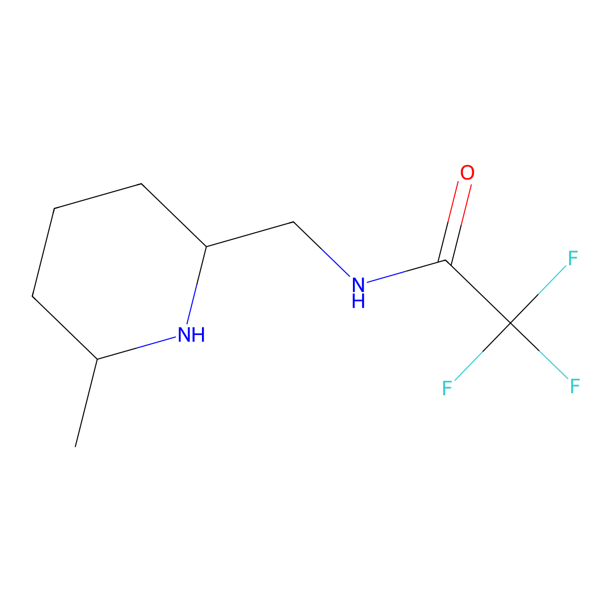 rac-2,2,2-trifluoro-N-{[(2R,6R)-6-methylpiperidin-2-yl]methyl}acetamide,cis molecular structure, CAS 2309431-90-9