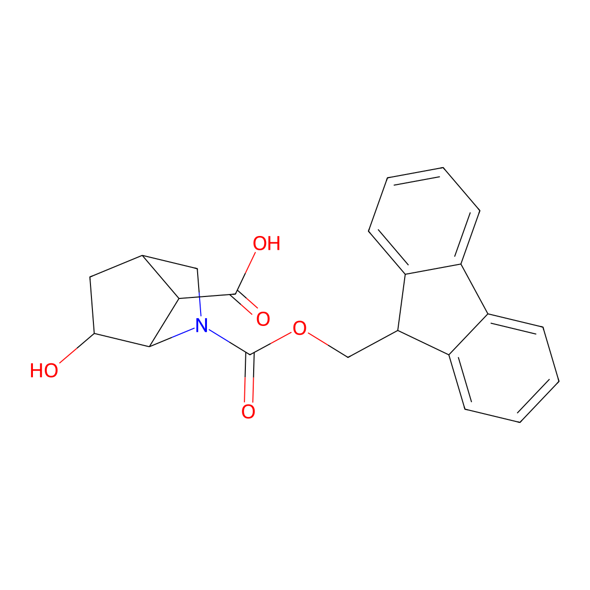 rac-(1R,4R,6R,7S)-2-{[(9H-fluoren-9-yl)methoxy]carbonyl}-6-hydroxy-2-azabicyclo[2.2.1]heptane-7-carboxylic acid molecular structure, CAS 2309431-92-1