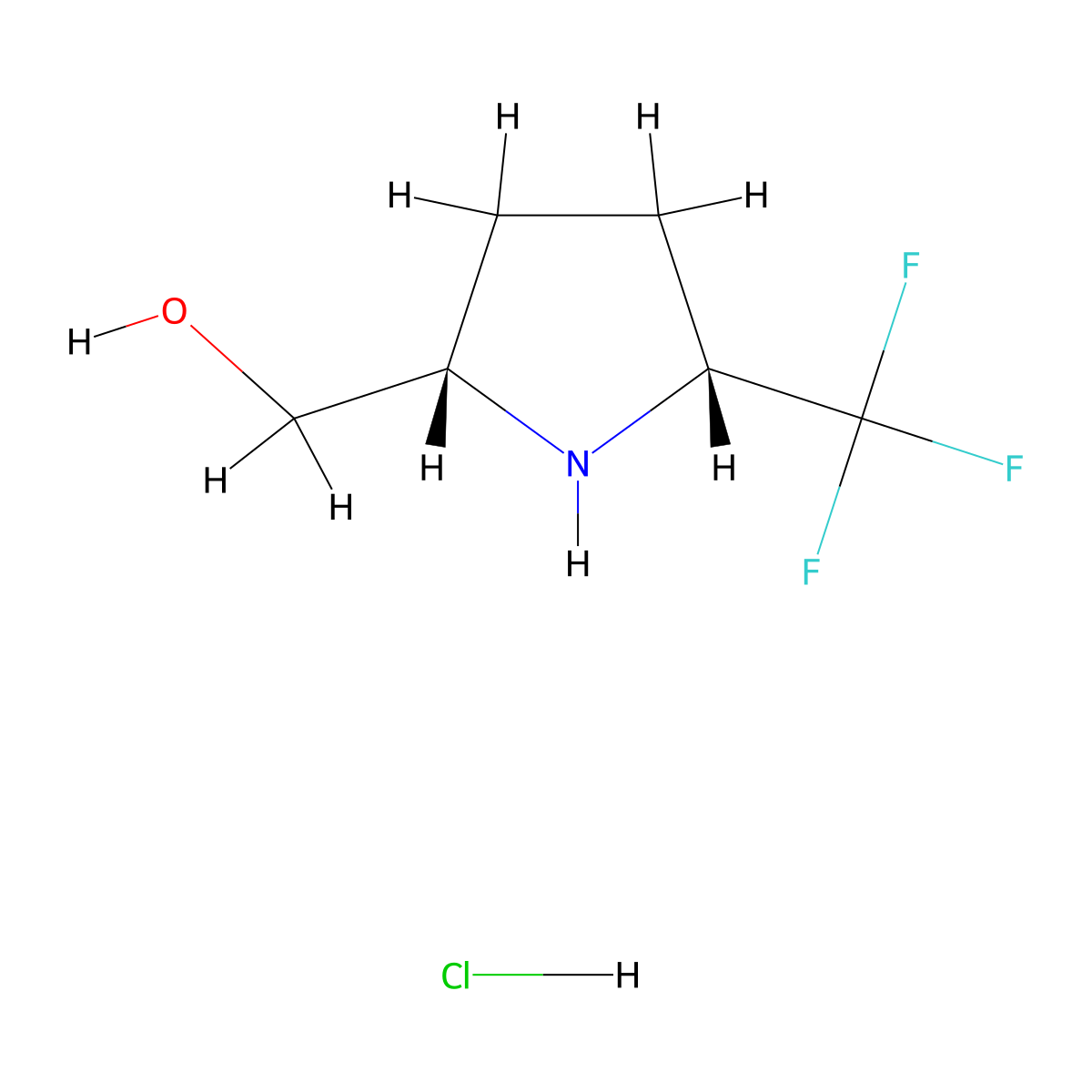 rac-[(2R,5S)-5-(trifluoromethyl)pyrrolidin-2-yl]methanolhydrochloride molecular structure, CAS 2309431-93-2