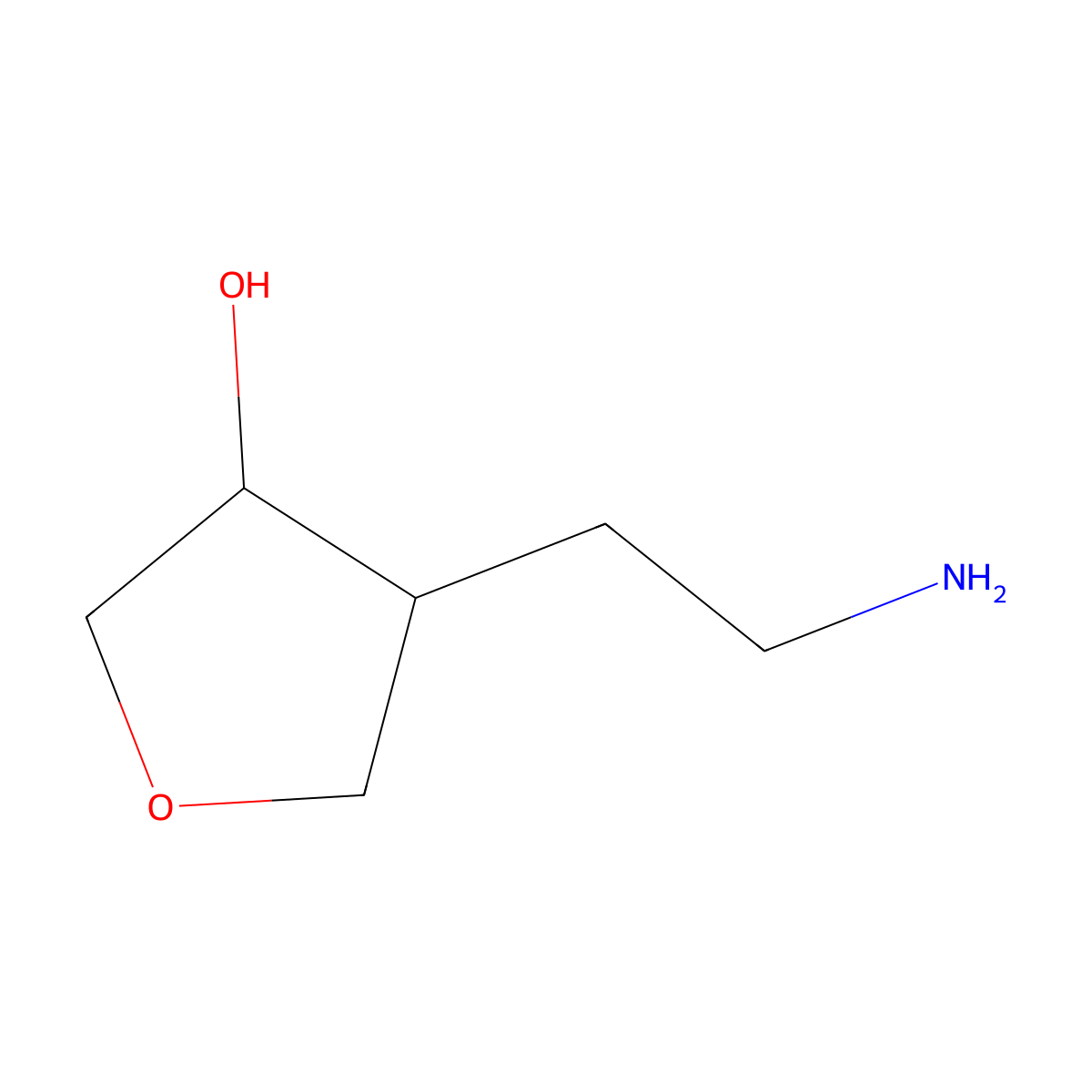 rac-(3R,4S)-4-(2-aminoethyl)oxolan-3-ol molecular structure, CAS 2309432-96-8