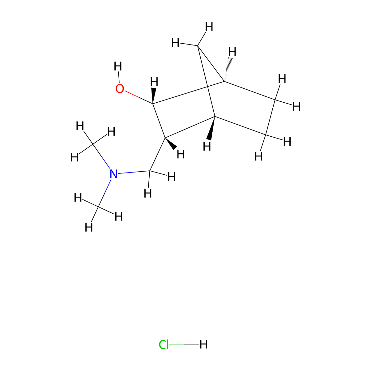 rac-(1R,2R,3R,4S)-3-[(dimethylamino)methyl]bicyclo[2.2.1]heptan-2-ol hydrochloride molecular structure, CAS 2309432-99-1
