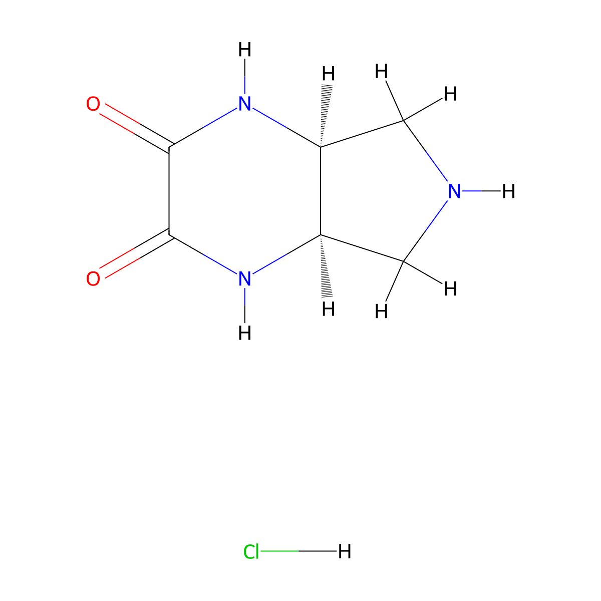 rac-(4aR,7aS)-octahydro-1H-pyrrolo(3,4-b)piperazine-2,3-dione hydrochloride molecular structure, CAS 2309433-00-7