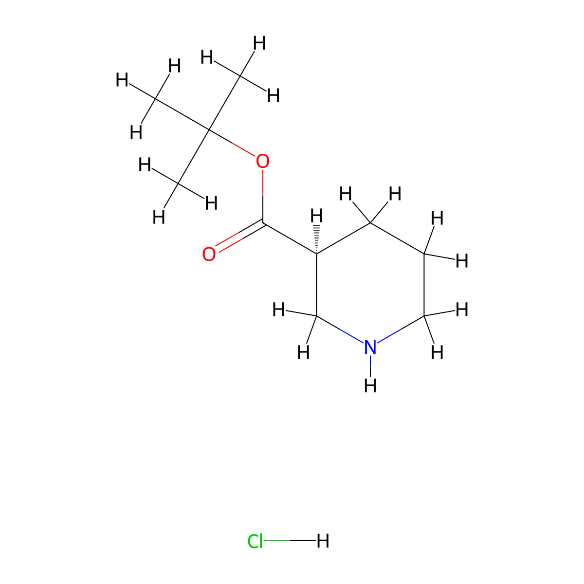 tert-butyl (3S)-piperidine-3-carboxylate hydrochloride molecular structure, CAS 2309433-15-4