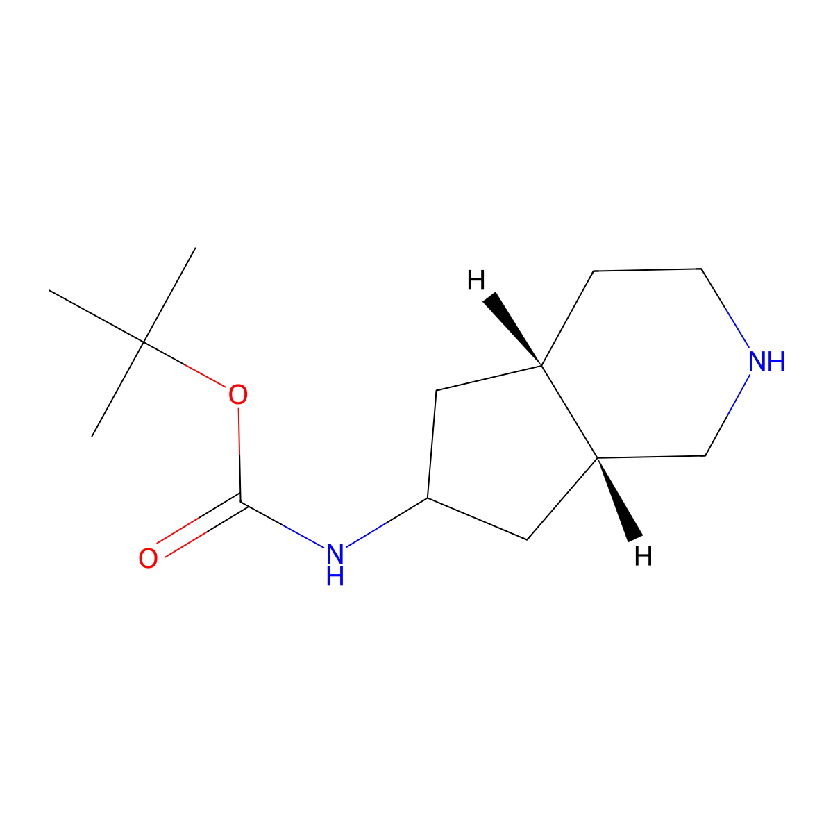 rac-tert-butyl N-[(4aR,7aS)-octahydro-1H-cyclopenta[c]pyridin-6-yl]carbamate molecular structure, CAS 2309442-01-9
