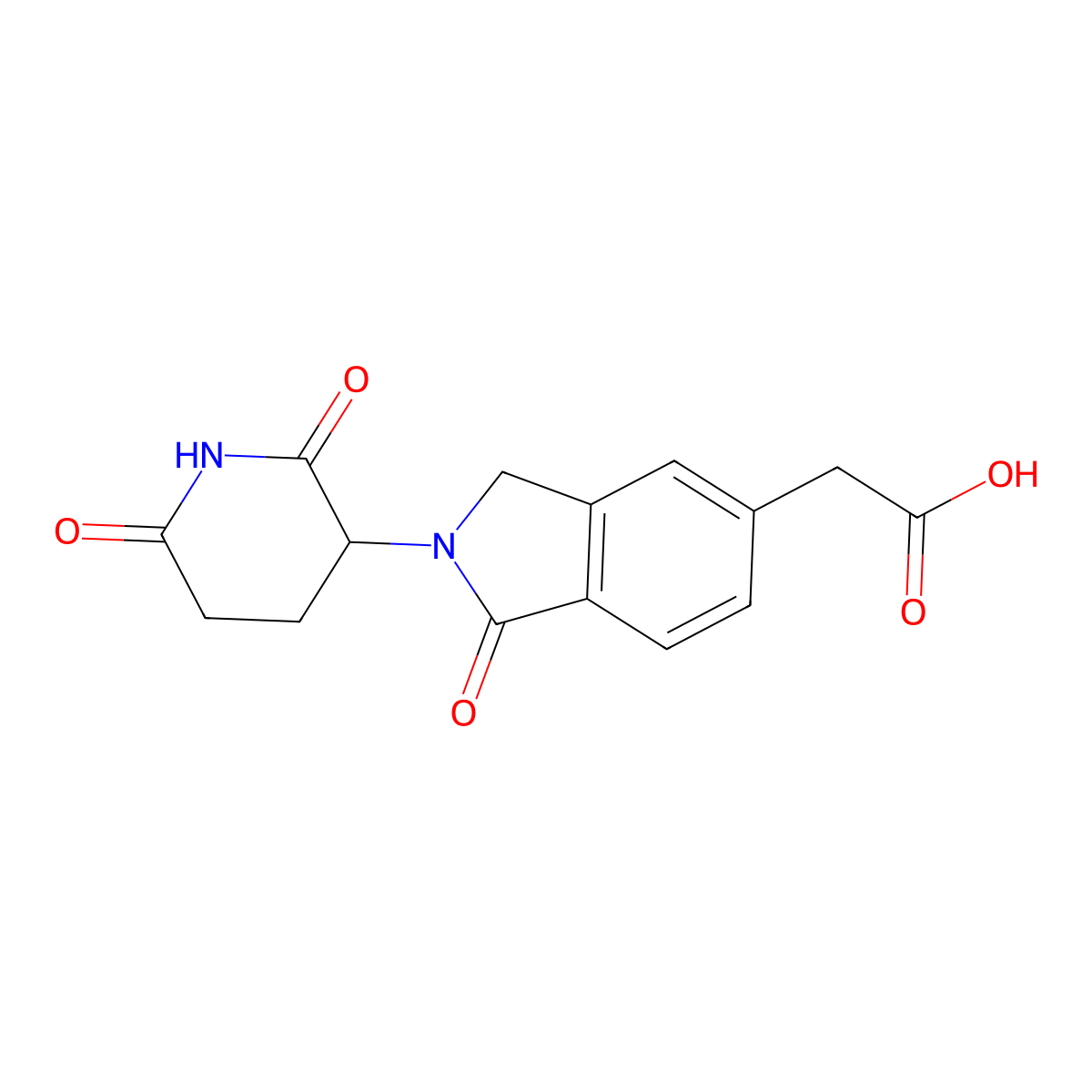 2-[2-(2,6-dioxopiperidin-3-yl)-1-oxo-2,3-dihydro-1H-isoindol-5-yl]acetic acid molecular structure, CAS 2309444-15-1