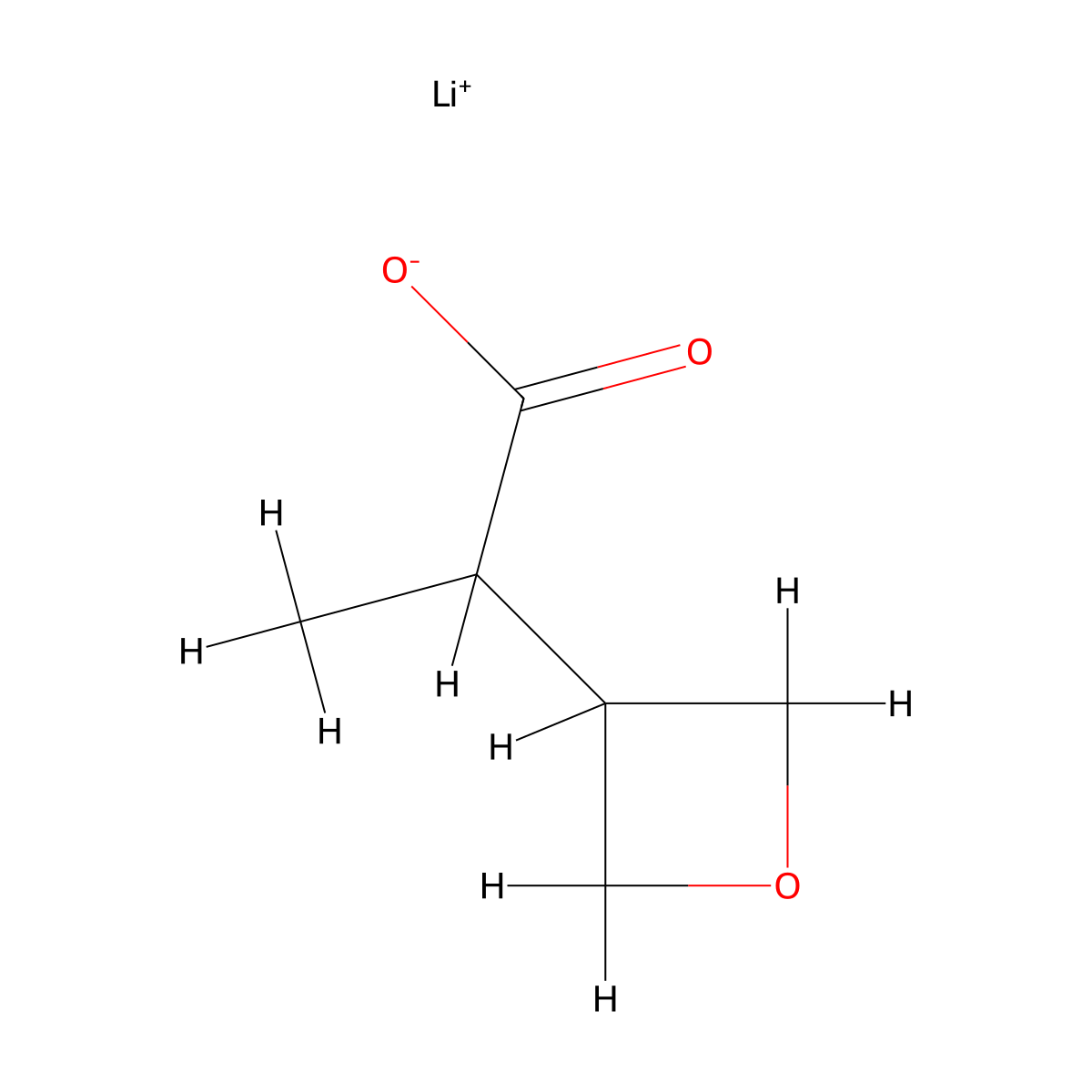 Lithium(1+) ion 2-(oxetan-3-YL)propanoate molecular structure, CAS 2309444-56-0