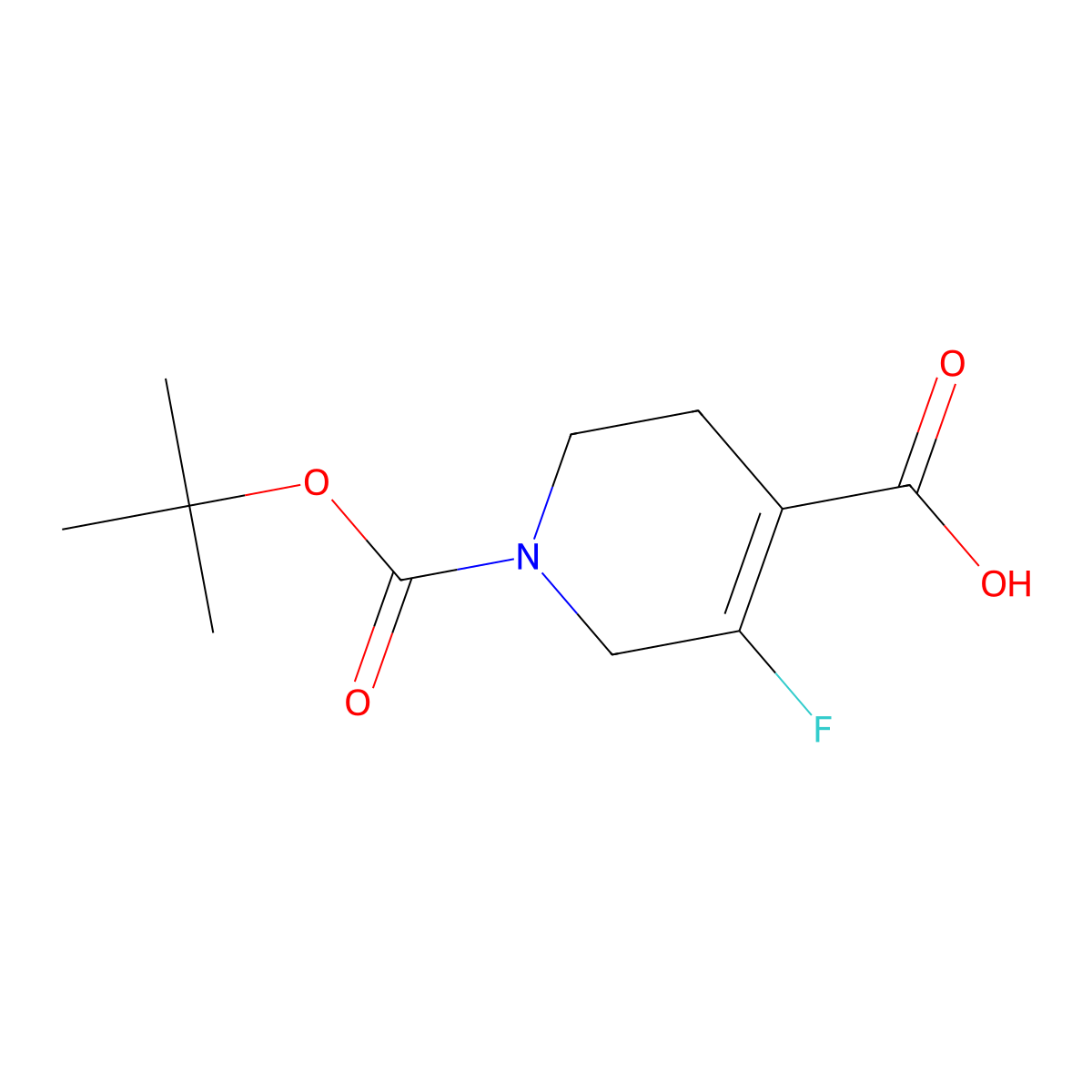 1-[(Tert-butoxy)carbonyl]-5-fluoro-1,2,3,6-tetrahydropyridine-4-carboxylicacid molecular structure, CAS 2309444-59-3