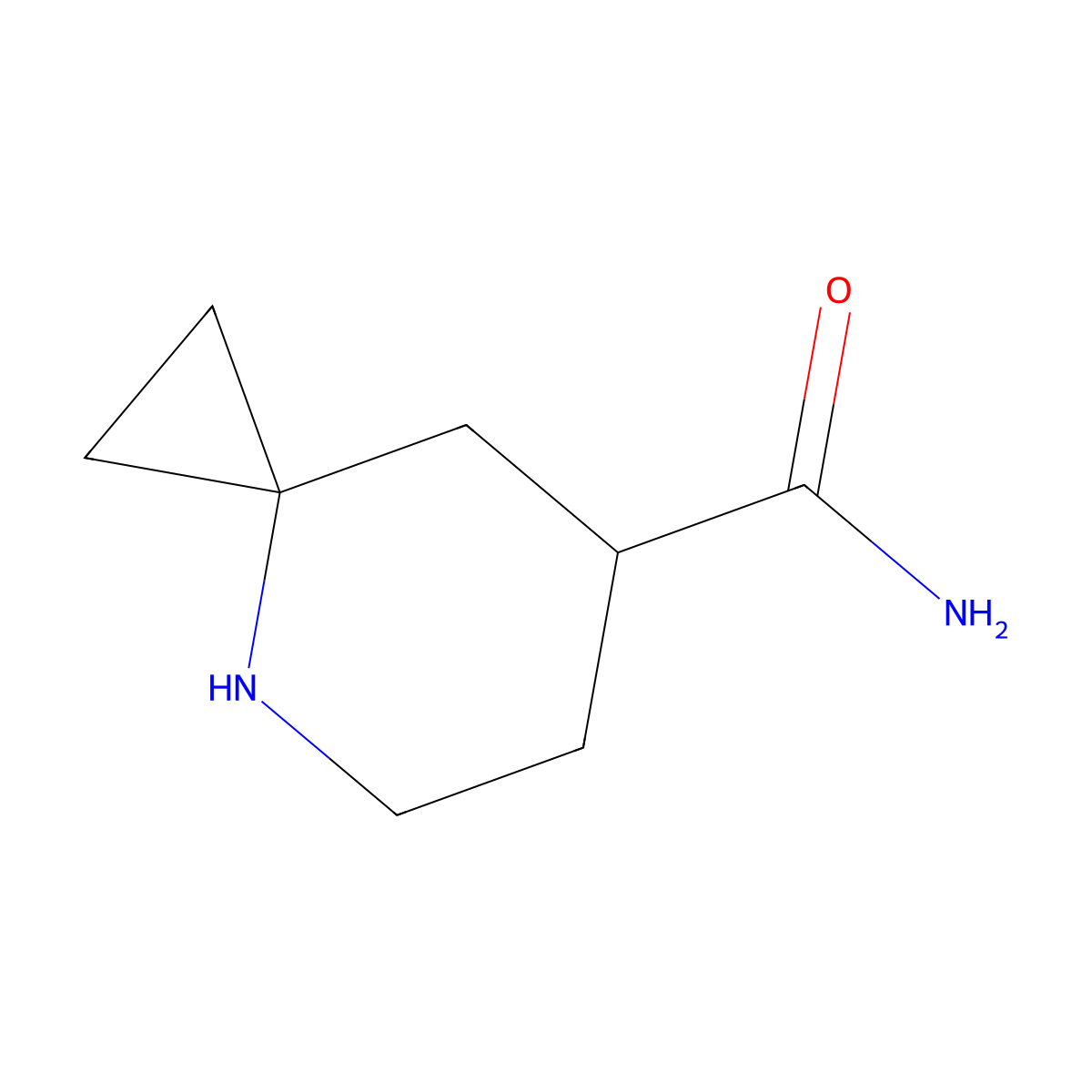 4-Azaspiro[2.5]octane-7-carboxamide molecular structure, CAS 2309444-68-4