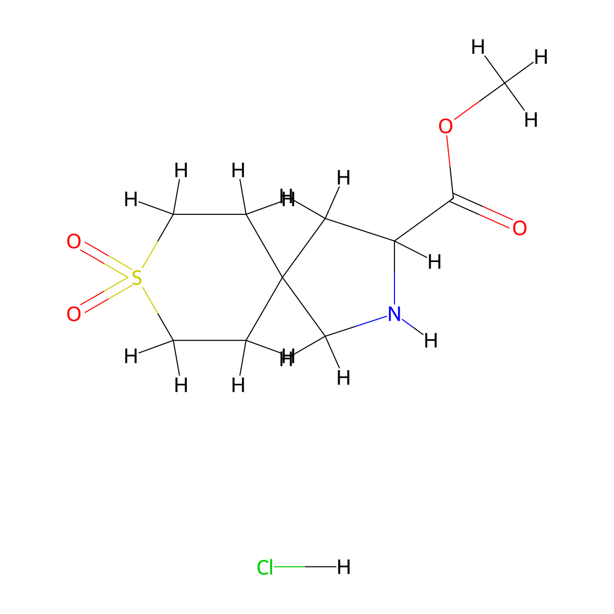 Methyl8,8-dioxo-8lambda6-thia-2-azaspiro[4.5]decane-3-carboxylatehydrochloride molecular structure, CAS 2309444-93-5