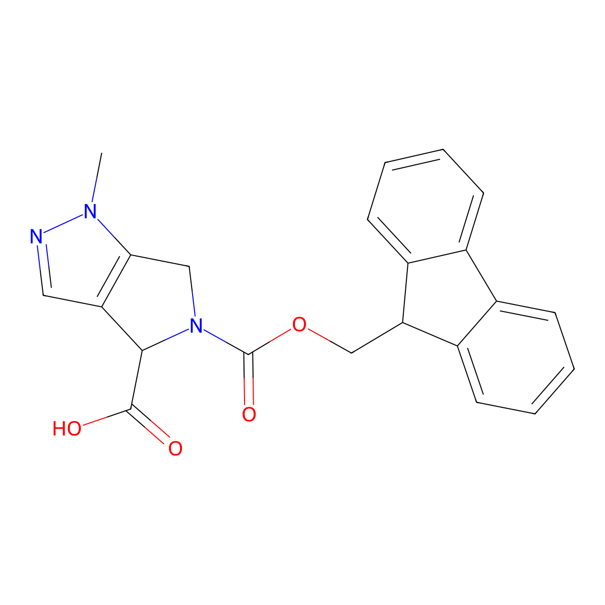5-(9H-Fluoren-9-ylmethoxycarbonyl)-1-methyl-4,6-dihydropyrrolo[3,4-c]pyrazole-4-carboxylic acid molecular structure, CAS 2309445-74-5