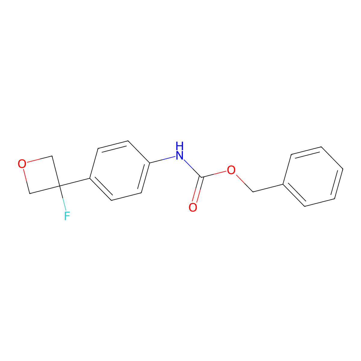 benzyl N-[4-(3-fluorooxetan-3-yl)phenyl]carbamate molecular structure, CAS 2309445-85-8